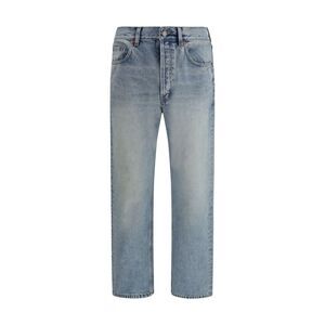 Saint Laurent Men Cotton Denim Jeans With Stonewashed Finish